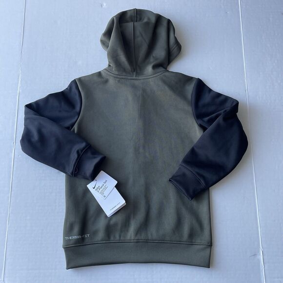Nike Therma Fit 2Pc Track Suit Hoodie Jacket & Pants Set Boys Size 6 Cargo Khaki - Picture 3 of 9
